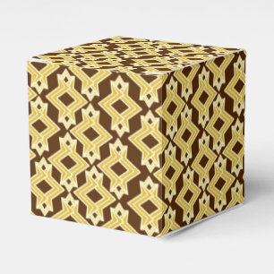 Caixinha De Lembrancinhas Padrão de wallpaper Art Deco, marrom e Dourado