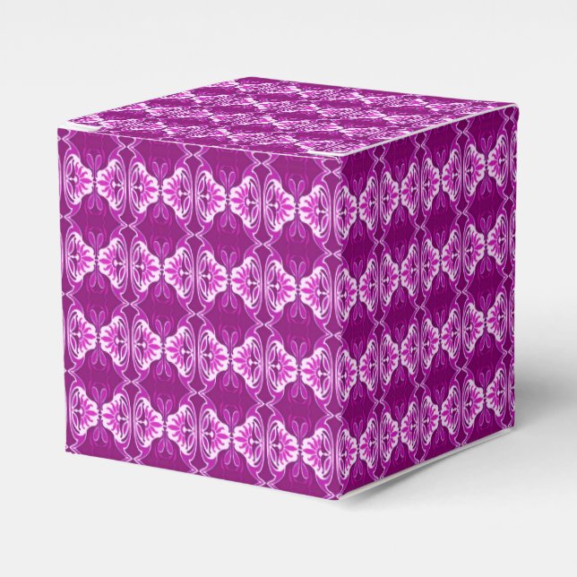 Caixinha De Lembrancinhas Padrão de wallpaper Art Deco - roxo profundo e bra (Frente)