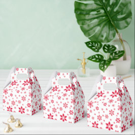 Caixinha De Lembrancinhas Padrão do Floco de Neve, Flocos de Neve Vermelhos,