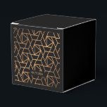 Caixinha De Lembrancinhas Padrão Elegante Preto e Ouro<br><div class="desc">Padrão Elegante Preto e Ouro</div>