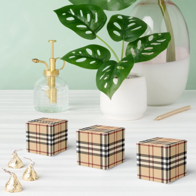 Caixinha De Lembrancinhas Padrão Escocês Tartan     (Múltiplo)
