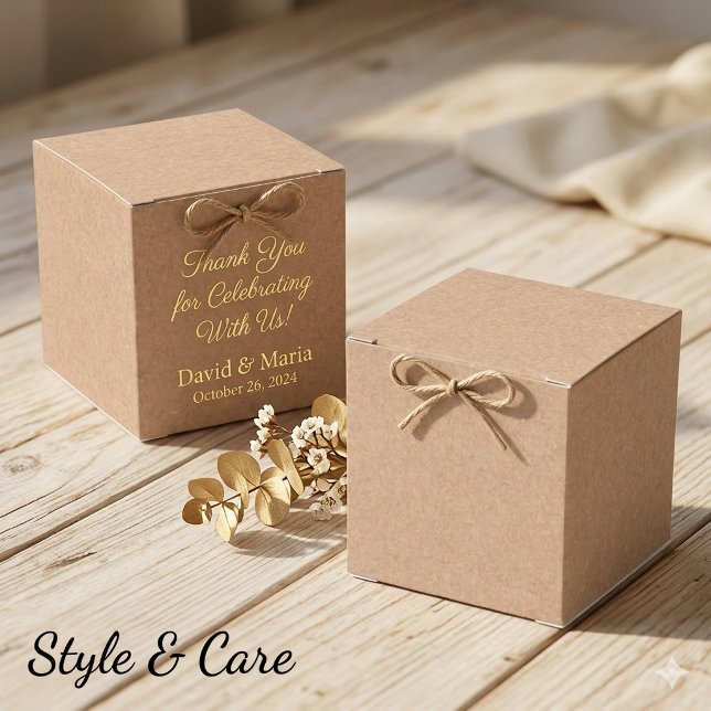 Caixinha De Lembrancinhas Padrão Estilo Kraft Clássico (Kraft Style Pattern Classic Favor Boxes)