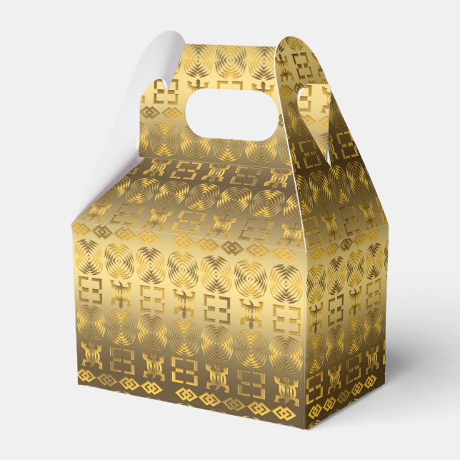 Caixinha De Lembrancinhas Padrão étnico-africano tribal. Símbolos de dinkra. (Frente)