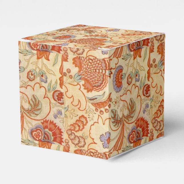 Caixinha De Lembrancinhas Padrão Floral Antiquado Chintz Paisley (Frente)