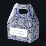 Caixinha De Lembrancinhas Padrão Floral de Vintagem do Mediterrâneo Azul e B<br><div class="desc">A mão pintou azulejos tradicionais do Mediterrâneo. Padrão de perfeição. Trabalho de arte de azulejo de folhas florais azul-mosaico e branco. O perfeito design decorativo,  presente ideal para qualquer ocasião.</div>