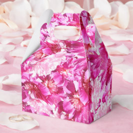 Caixinha De Lembrancinhas Padrão Floral Rosa Vibrante Peônia