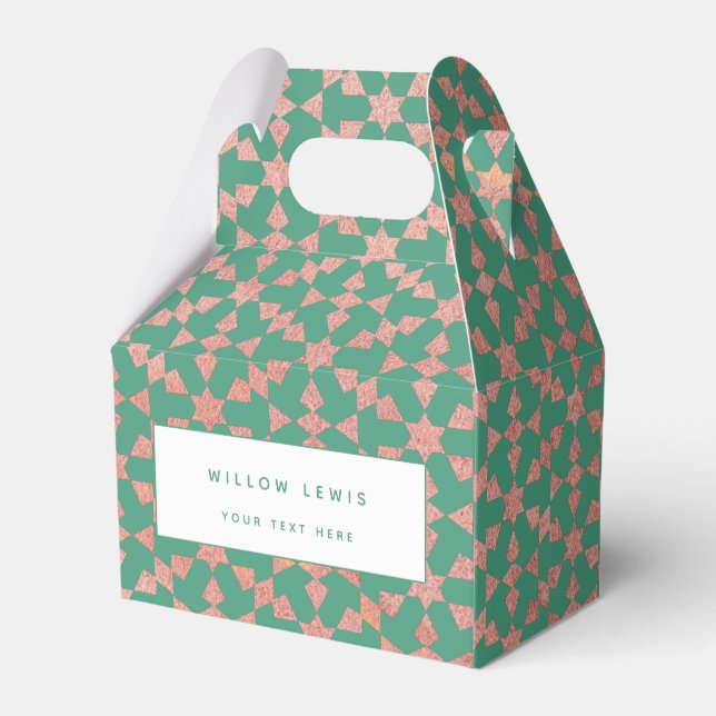 Caixinha De Lembrancinhas Padrão Geométrico Mosaico Etnoso-marroquino (Frente)