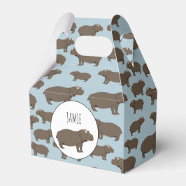 Caixinha De Lembrancinhas Padrão Hippopotamus Hippo Personalizado