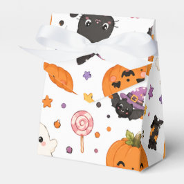 Caixinha De Lembrancinhas Padrão Kawaii de Halloween com Abóboras Fofas