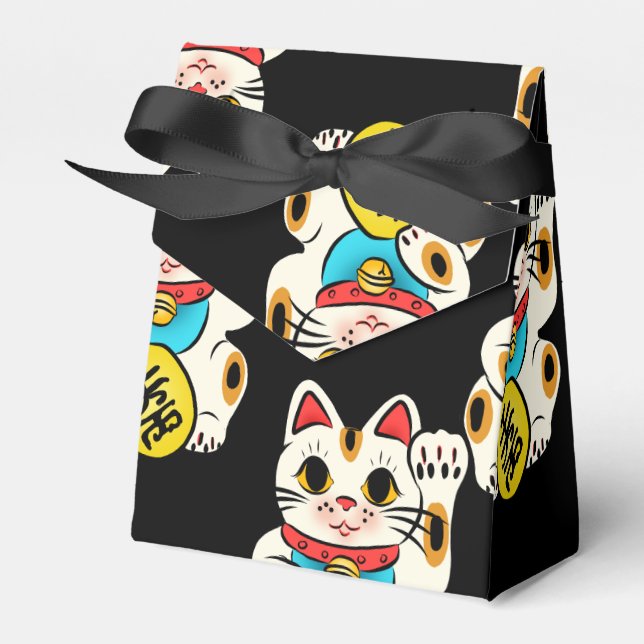 Caixinha De Lembrancinhas Padrão kimono japonês favorito box maneki neko (Frente)