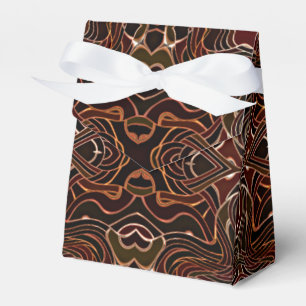 Caixinha De Lembrancinhas Padrão Laranja Negro Branco Nouveau Deco
