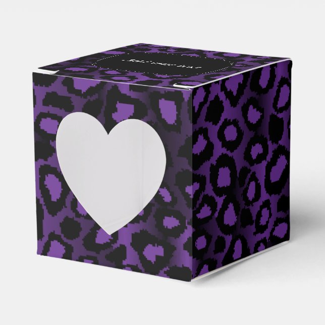 Caixinha De Lembrancinhas Padrão-Leopardo Roxo (Frente)