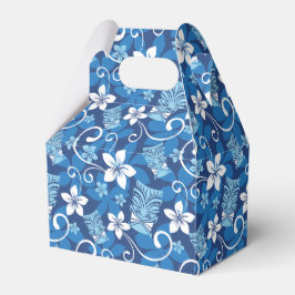 CAIXINHA DE LEMBRANCINHAS PADRÃO LUAU TIKI (AZUL BRILHO)