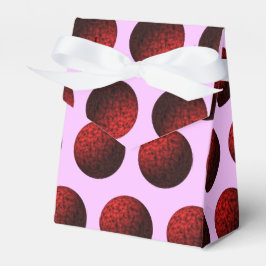 Caixinha De Lembrancinhas Padrão Ondulado Vermelho Escuro em Círculo