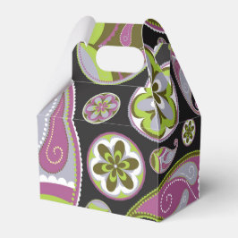 Caixinha De Lembrancinhas Padrão Paisley Roxo