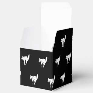Caixinha De Lembrancinhas Padrão preto de gato preto e branco do Halloween