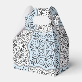 Caixinha De Lembrancinhas Padrão Rococó Azul Floresce