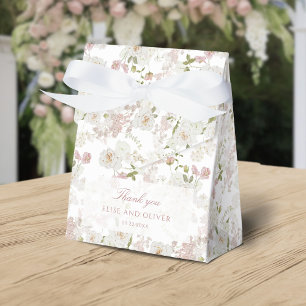 Caixinha De Lembrancinhas Padrão Romântico de Amante Floral de Blush