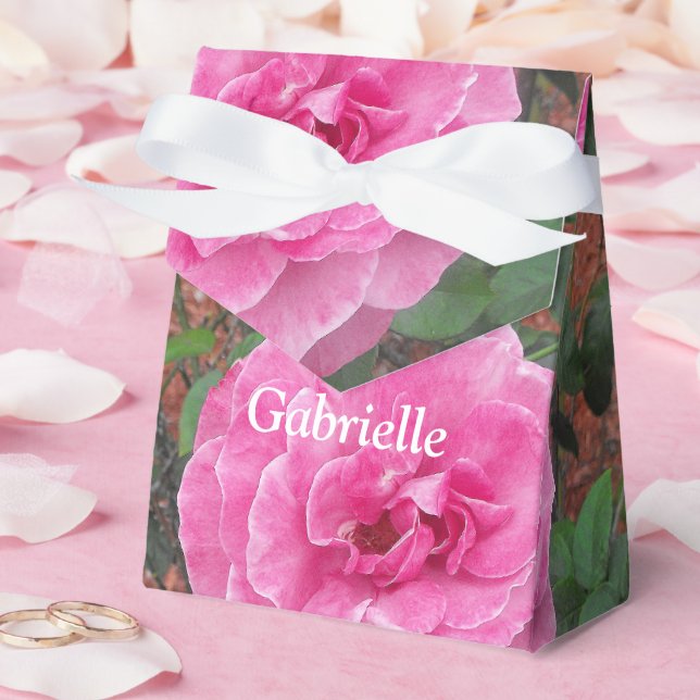 Caixinha De Lembrancinhas Padrão rosa rosa rosa rosa rosa (Casamento)