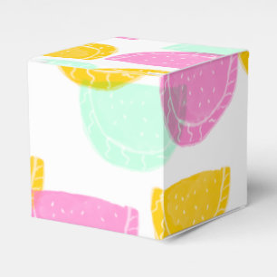Caixinha De Lembrancinhas Padrão Rosa Verde Amarelo de Melancia Aquarela