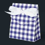 Caixinha De Lembrancinhas Padrão Xadrez Azul Clássico Branco<br><div class="desc">Caixa de Favor Padrão Xadrez Azul Clássico Branco</div>