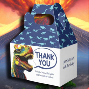 Caixinha De Lembrancinhas Padrões de dinossauro Azul
