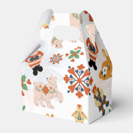 Caixinha De Lembrancinhas Padrões de Natal das Flores Bonitas com Papais noe