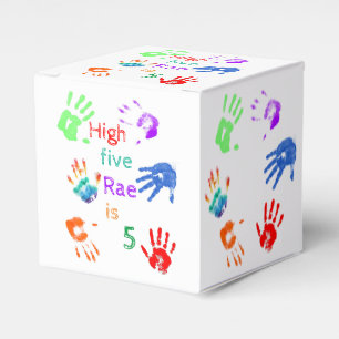 Caixinha De Lembrancinhas Paint Handprint Aniversário com Nome Personalizado