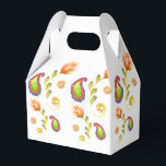 Caixinha De Lembrancinhas Paisley indiano em aquarela<br><div class="desc">Caixas de favores trendy indianas em aquarela com um padrão paisley pintado à mão.</div>