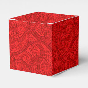 Caixinha De Lembrancinhas Paisley vermelho