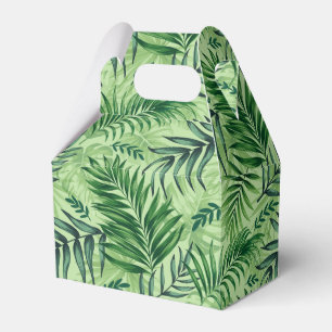 Caixinha De Lembrancinhas Palm Tropical Verde e Folhas de Monstera