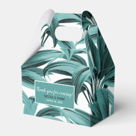 Caixinha De Lembrancinhas Palmares Tropicais Vintage em Aquarela Azul Turque