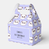 Panda Kawaii primeiro aniversario Roxo