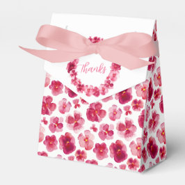 Caixinha De Lembrancinhas Pansias com mudo vermelho escuro cor-de-água rosa