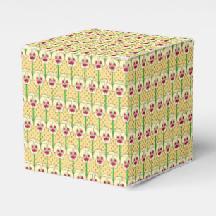 Caixinha De Lembrancinhas Pansies amarelos - teste padrão retro do papel de