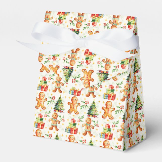 Caixinha De Lembrancinhas Pão de gengibre festivo de Natal  (Frente)