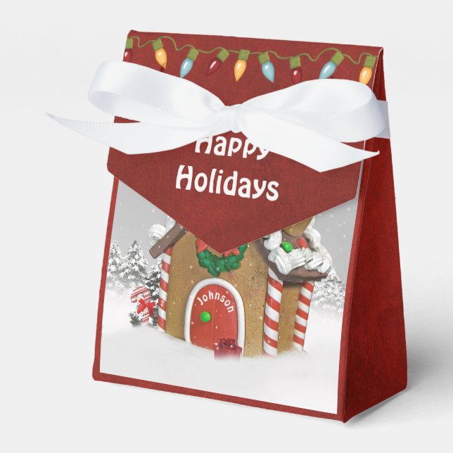 Caixinha De Lembrancinhas Pão de Natal Casa de Neve (Frente)