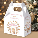 Caixinha De Lembrancinhas Pão-rosa Pão-de-Pão-Pinho Cookies de Natal Nome da<br><div class="desc">Cookies de Natal com Gingerpão bonito Trocar favor / caixa de presente em rosa. Personalize facilmente esta caixa de favoritos de Natal com o seu próprio texto. Kate Eden Art.</div>