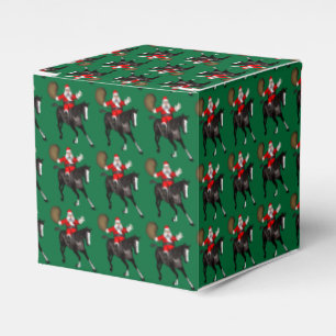 Caixinha De Lembrancinhas Papai Noel Andando Cavalo Negro