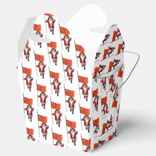 Caixinha De Lembrancinhas Papai Noel Com Bandeira Da China (Aberto)