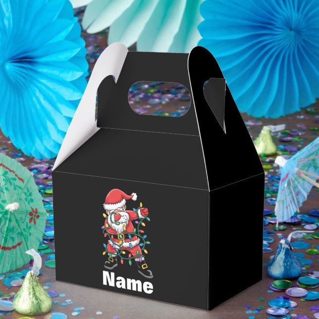 Caixinha De Lembrancinhas Papai Noel Dançando Presente de Natal Personalizad (Festa)