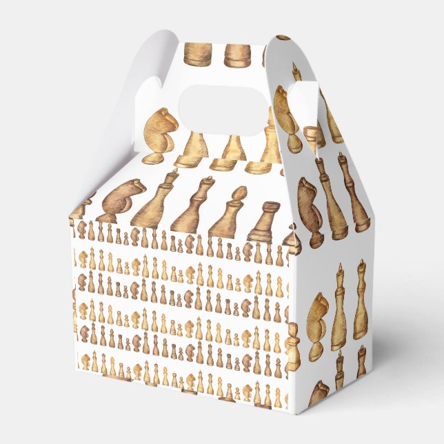 Caixinha De Lembrancinhas papel de embrulhamento de padrão de xadrez (Frente)