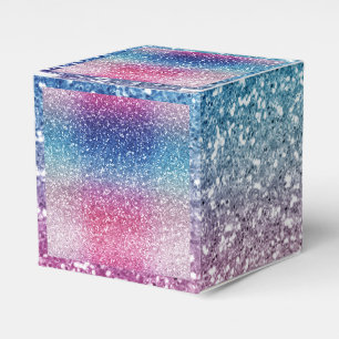 Caixinha De Lembrancinhas Papel de embrulho com brilho rosa azul ombre