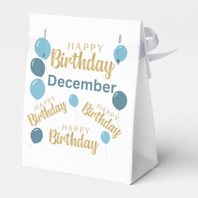 Caixinha De Lembrancinhas Parabéns aniversários de dezembro Favor Box (Verso)