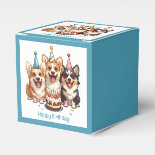 Caixinha De Lembrancinhas Parabéns, Cães Corgi.