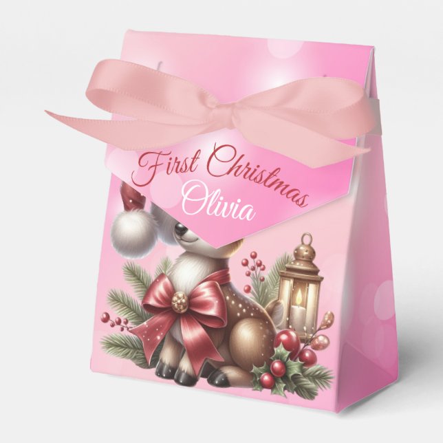 Caixinha De Lembrancinhas Partido de Natal Elegante Moderno (Frente)