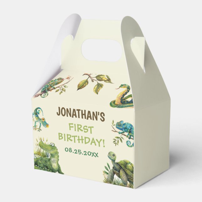 Caixinha De Lembrancinhas Partido do Aniversário de criança da Selva Tropica (Frente)