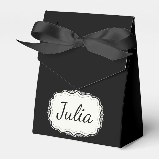 Caixinha De Lembrancinhas Partido Negra Negra Elegante Escalonado (Frente)