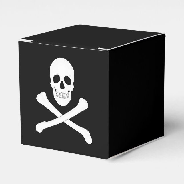 Caixinha De Lembrancinhas Partido Pirata (Caveira e Crossbones) (Jolly Roger (Frente)