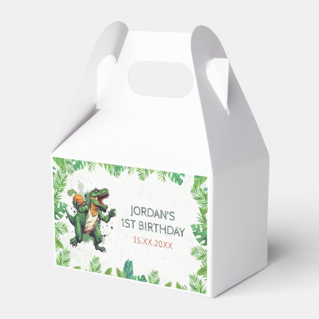 Caixinha De Lembrancinhas Partido primeiro aniversario Dinossauro (Frente)